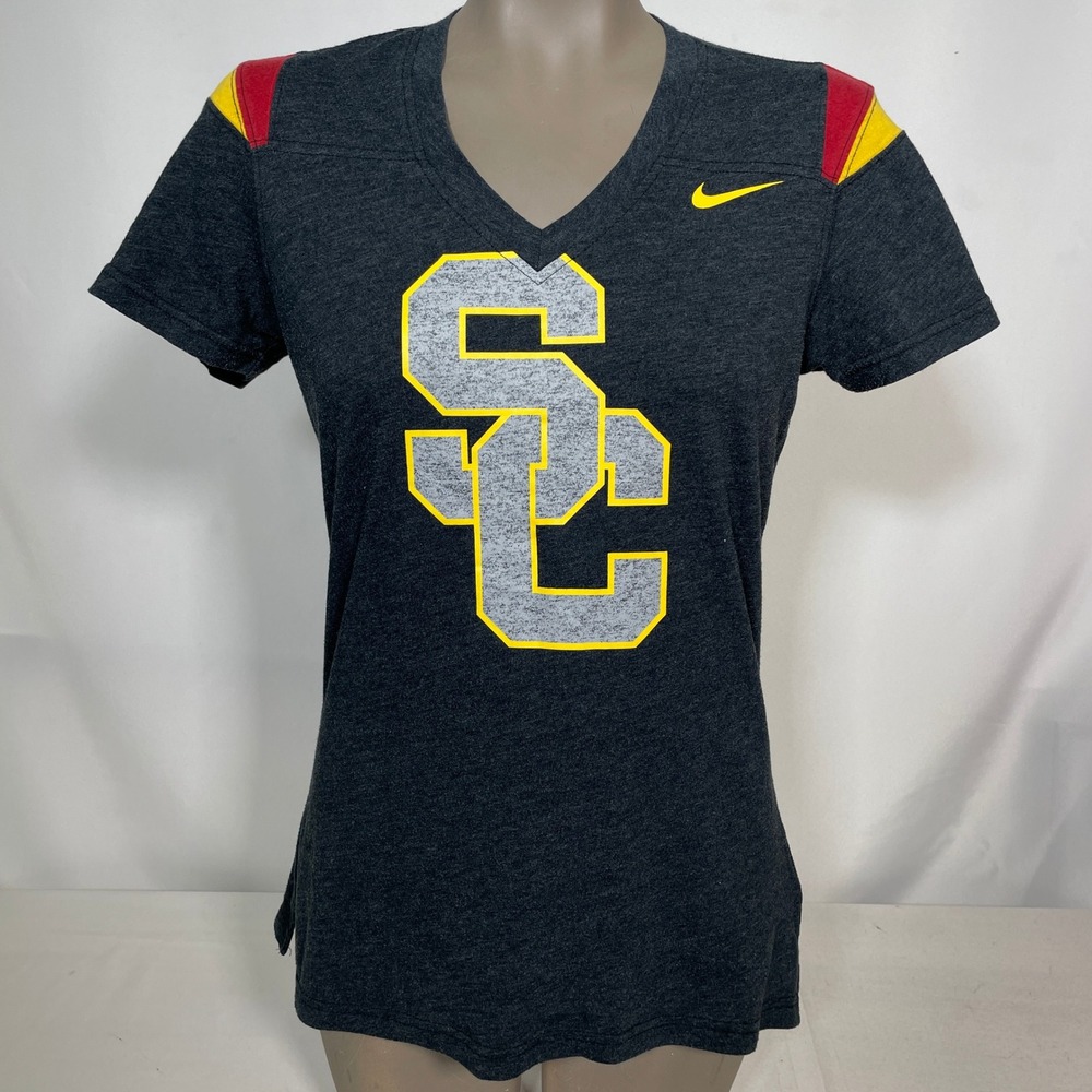 USC Trojans NCAA Football Nike Charcoal Grey Jersey Shirt Women's MEDIUM